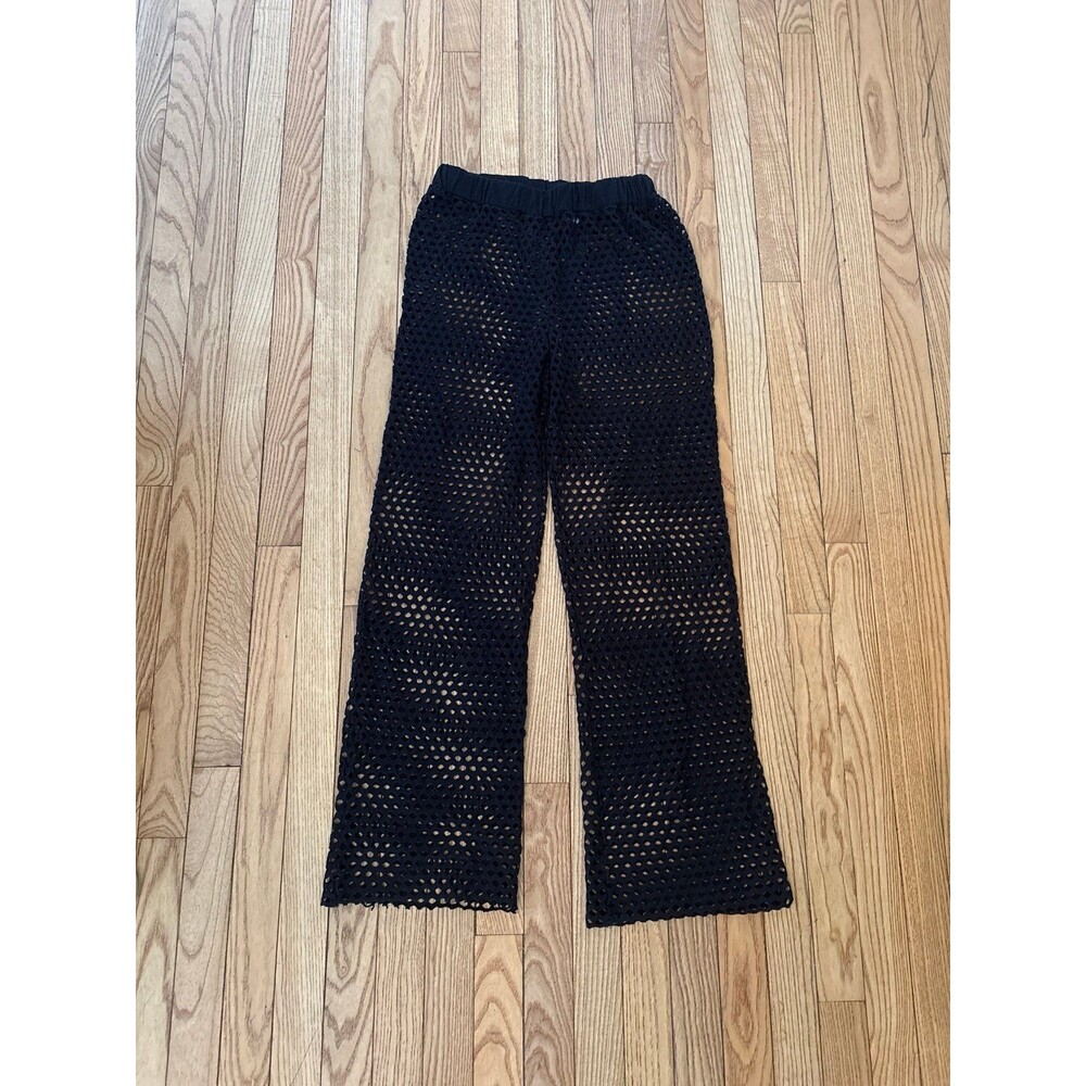 Pants bathing suit cover up black mesh festival party rave high waisted girly